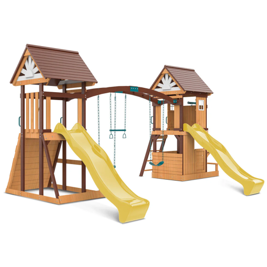 Lifespan Kids Armadale Play Centre Set with 2 x 2.2m Slides - Yellow